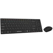 Esperanza Bežicni tastatura i miš Ultraslim USA layout, EK122K, Crni