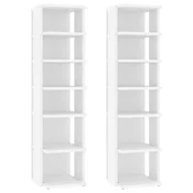 Vidaxl Omarica za čevlje 2 kosa bela 27,5x27x102 cm inženirski les