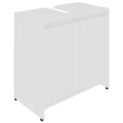 Vidaxl Kopalniška omarica bela 60x33x61 cm iverna plošča