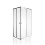 Tuš kabina Nord DOMINO kvadratna 90 KLIK - Nord - 90 x 90 cm - 190 cm - Mutno - Bijela - Kaljeno staklo 6 mm