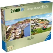 Ravensburger - Puzzle 2x500 slikovitih pokrajin št. 1: Yorkshire – Whitby in zaliv Runswick - 500 kosov