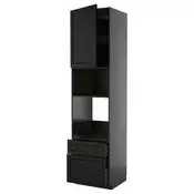 METOD / KNIVSHULT Visoki element za ugradne uredaje, Crnosiva/Lerhyttan crno bajcovano, 60x60x240 cm