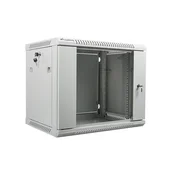 Lanberg montažni omarični regal 19 9U 600x450mm siv (steklena vrata)