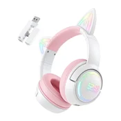 Bluetooth slušalke ONIKUMA GT838 z RGB osvetlitvijo - pink/white
