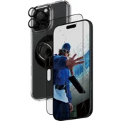 Bundle Hoops + Kaljeno steklo UWF + Hard Case + Magnetic Ring Mount za iPhone 16 Pro Max, PanzerGlass