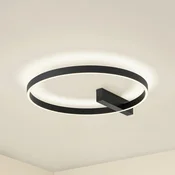 Lucande LED stropna svetilka Isalin, 60 cm, črna, CCT, z možnostjo zatemnitve - Dnevna soba/jedilnica - Sodobni - črna, bela - Aluminij