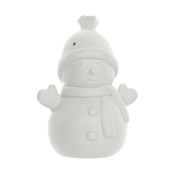 LED Božični porcelanasti okrasek LED/3xLR44 snežak