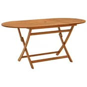 Vidaxl Zložljiva vrtna miza 160x85x75 cm trden evkaliptusov les