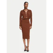 Elisabetta Franchi Cocktail obleka AM-19S-66E2-V500 Rjava Slim Fit