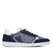 EA7 unisex. 7X000405_AF19826 Heritage Eagle usnjene športne copate črne barve (41 1/3), Črna, Ravna stran, Čipke, Prilo&