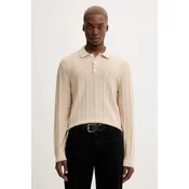 Pulover z dodatkom volne Abercrombie & Fitch bež barva, KI120-5142-150