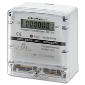 Qoltec enofazni elektronski števec | števec porabe energije | 230 V | LCD