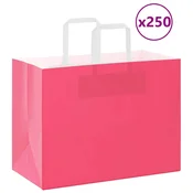 vidaXL vidaXL Papirnate vrečke 250 kosov z ročaji roza 32x17x25 cm, (5000160927)