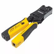 Intellinet Universal Modular Plug Crimping Tool and Cable Tester, 2-in-1 Crimper and Cable Tester â€” Cuts, Strips, Terminates and Tests (780124)