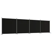 Vidaxl Paravan 4-delni črn 698x180 cm blago