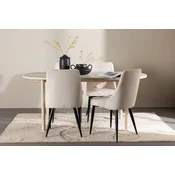Venture Design Jedilna garnitura Andy jedilna miza z jedilnim stolom Leone 180x90x75 cm beljen les