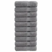 Vidaxl Premium brisače SOLUND 10 kosi siva 70x140 cm 600 g/m2