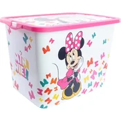 Stor Plastična škatla za shranjevanje Minnie Mouse - pokrov s klikom, 23 l, 03316