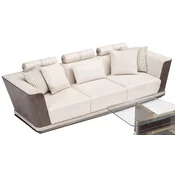 Casa Padrino luxury sofa cream/gray/gold 280 x 98 x H. 85 cm - Living room sofa - Hotel sofa - Living room furniture - Living room furnishings - Hotel furniture - Luxury furniture
