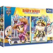 Trefl Dvostranska sestavljanka Paw Patrol: Sky and Rubble BABY MAXI 2x10 kosov