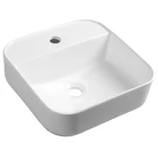 SAPHO Keramični umivalnik MOLVENO na desko 39,5 cm, beli kvadratni dizajn