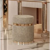 Casa Padrino luxury stool gray/gold A� 45 x H. 45 cm - Round stool - Bedroom furniture - Luxury furniture - Luxury furnishings