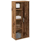 vidaXL Kopalniška omarica z držalom za rolete star les 39x22x90 cm