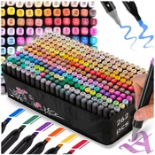 Nukido Nukido NK-915 Alcohol Markers Set with Bag - 262 Vibrant Colors for Artists, (21740220)