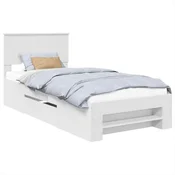 Vidaxl Konstrukcija postelje Bela 90 x 200 cm Konstruiran les