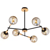 Mitea M11081-6 luster sa 6 zlatnih staklenih kugli, crni, 6xE27