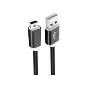 WG - Podatkovni kabel USB Mini-B (5 nožic)-USB-A/1 m/najlonski oplet/črn