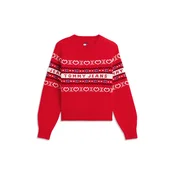 Tommy Jeans Pulover golobje modra/rdeča/črna/bela