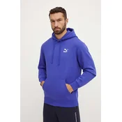 Pulover Puma Classics moški, vijolična barva, s kapuco, 535596