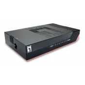 LevelOne 8-Port Gigabit Unmanaged Switch, Rdeč/Črn