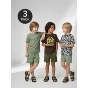 Sinsay - Pamuk majice sa printom 3 pack - braonkasto zelena