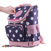 Školska torba s kuglicama plavo-ružicasta 21 l
