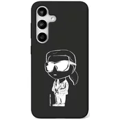 Ovitek Karl Lagerfeld silikonski ovitek Graffiti Ikonik s potiskanim logotipom MagSafe za Samsung Galaxy S25 črn (KLHMS25SPNYKGRTK)