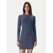 HUGO Pletena obleka Nopal 50552814 Modra Slim Fit