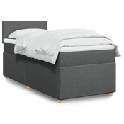 vidaXL Box spring postelja z vzmetnico temno siva 80x200 cm blago