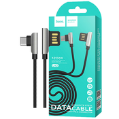hoco. USB kabel za smartphone, USB type C, 1.2 met., 2.4 A, crna - U42 Exquisite steel, USB type C, BK