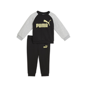 Puma Minicats Essentials Raglan Crew Shirt Set Toddler, Black, Size 1-2Y, Clothing