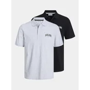 JACK & JONES Majica Josh, siva, črna