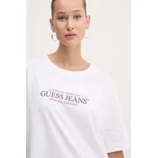 Bombažna kratka majica Guess Jeans ženska, bela barva, W4YI08 K8HM0