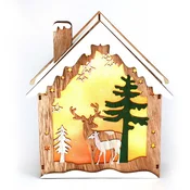Iris Tree sobni ukras u obliku kućice sa sobom/18,5x21 cm/toplo bijeli LED drveni ukras 310-07