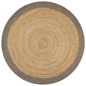 Rucno radeni tepih od jute sa sivim rubom 120 cm