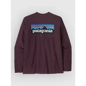 Patagonia P-6 Logo Responsibili moška majica z dolgimi rokavi berry fig