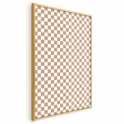 shumee Plakat - Geometrija in rjave barve - karo vzorec v nevtralnih odtenkih