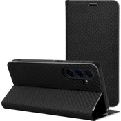 LUNA Book Carbon črn ovitek za SAMSUNG A57 5G