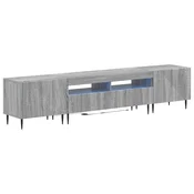 vidaXL 3-delni LED TV omarica Siva Sonoma Inženirski les