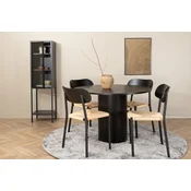 Venture Design Jedilna miza in stol komplet, okrogla miza 110x74 cm, črna